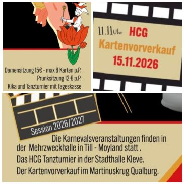 15.11.26 Kartenvorverkauf – HCG Damen-, Prunksitzung